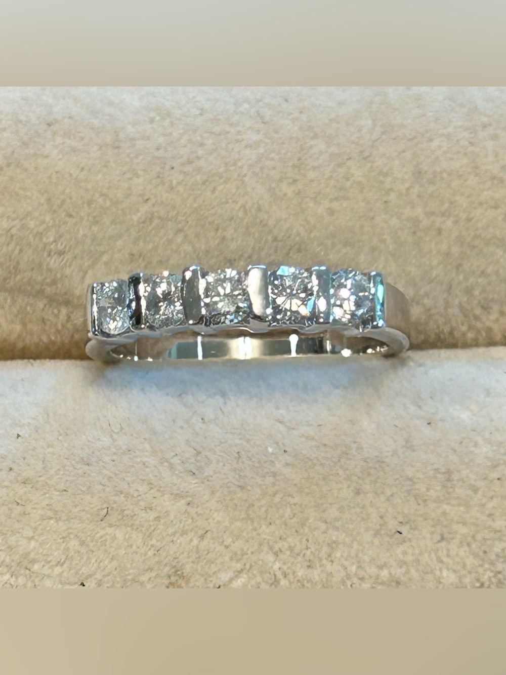 Platinum And Natural Diamond Band